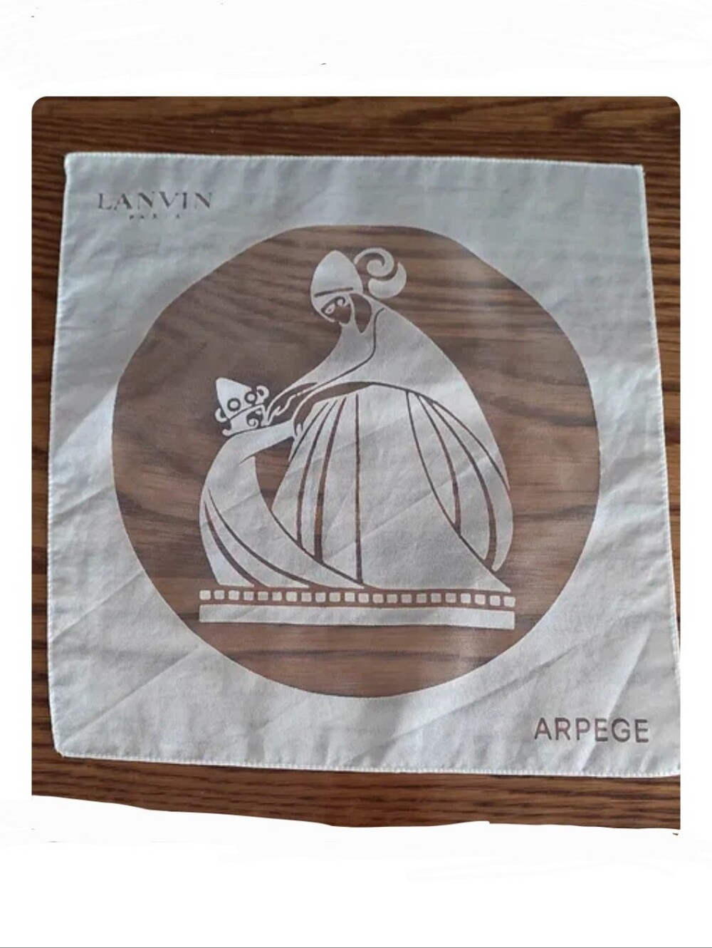 Lanvin White Arpège Mini Decorative Scarf Handcarchief New